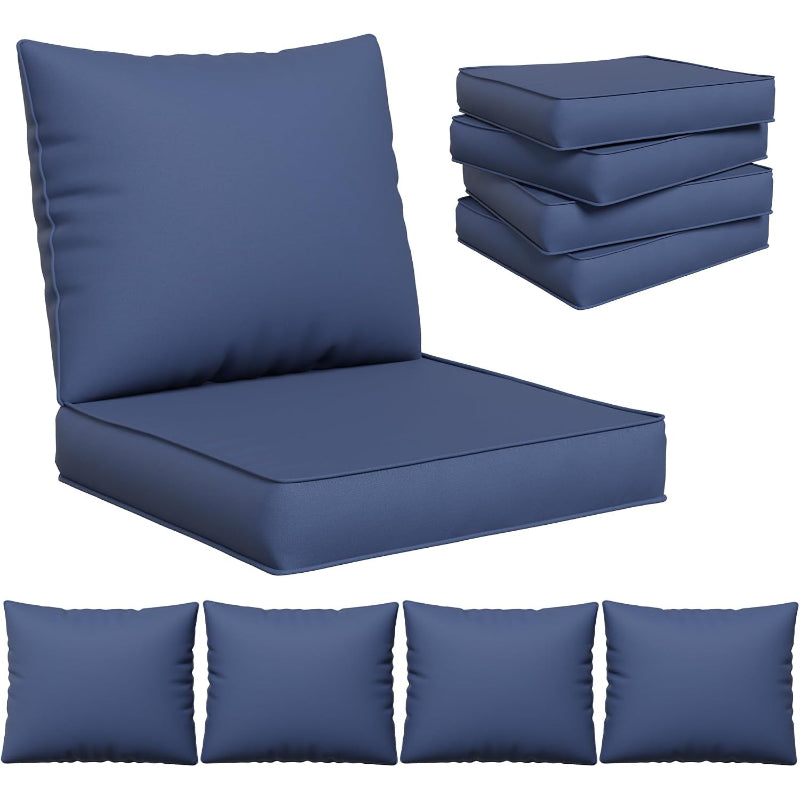 Navy Waterproof Patio Chair Cushion Set