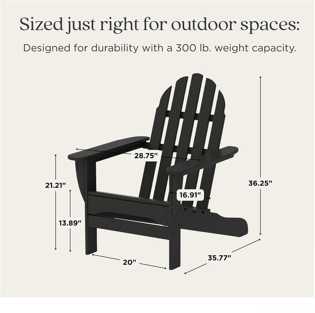 Black Classic Outdoor Adirondack Chair