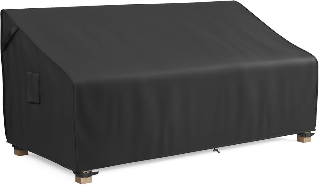 Black Waterproof 3‑Seater Outdoor Couch Cover