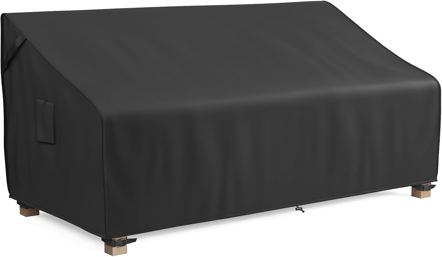 Black Waterproof 3‑Seater Outdoor Couch Cover