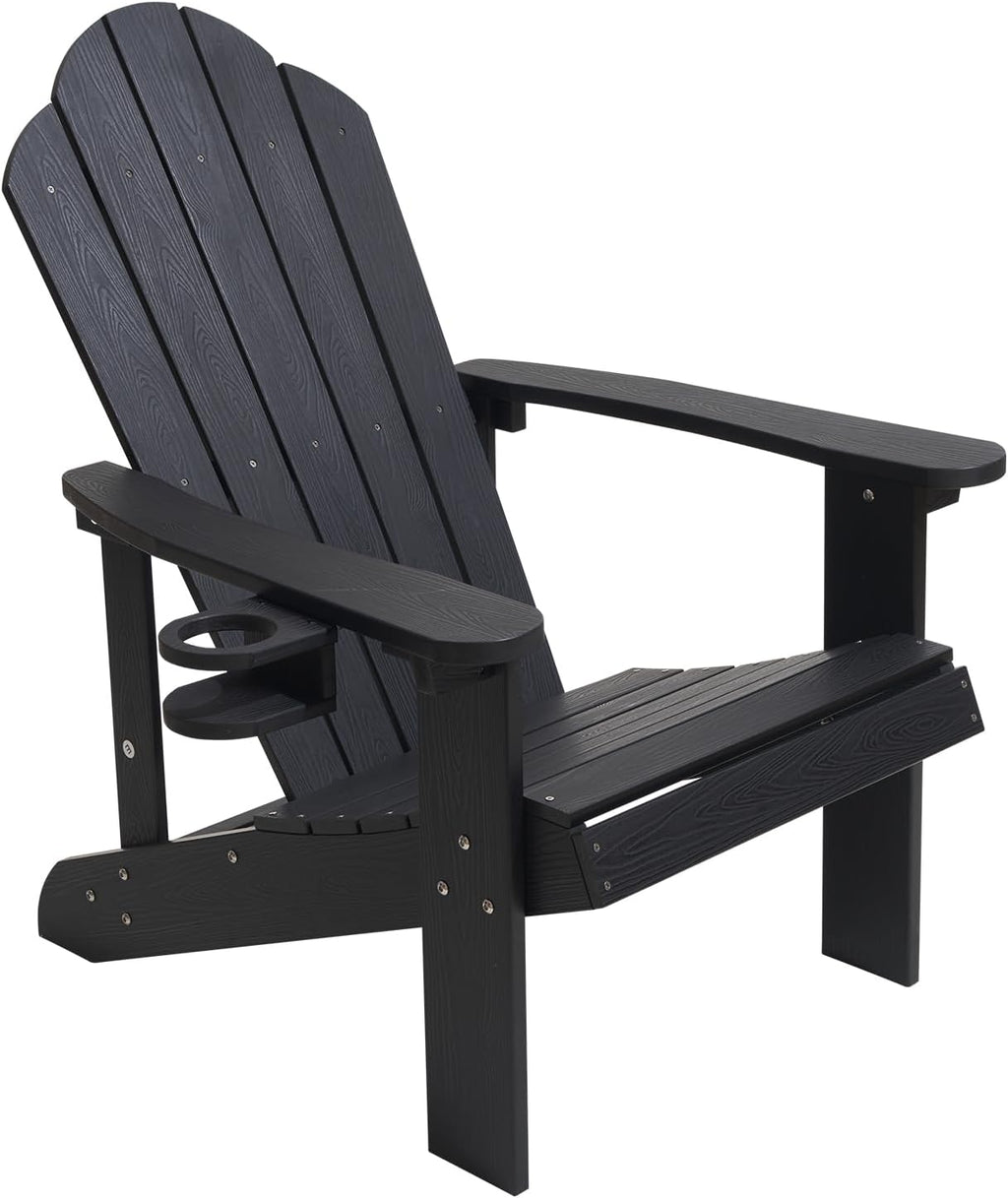 Black All‑Weather Patio Adirondack Chair