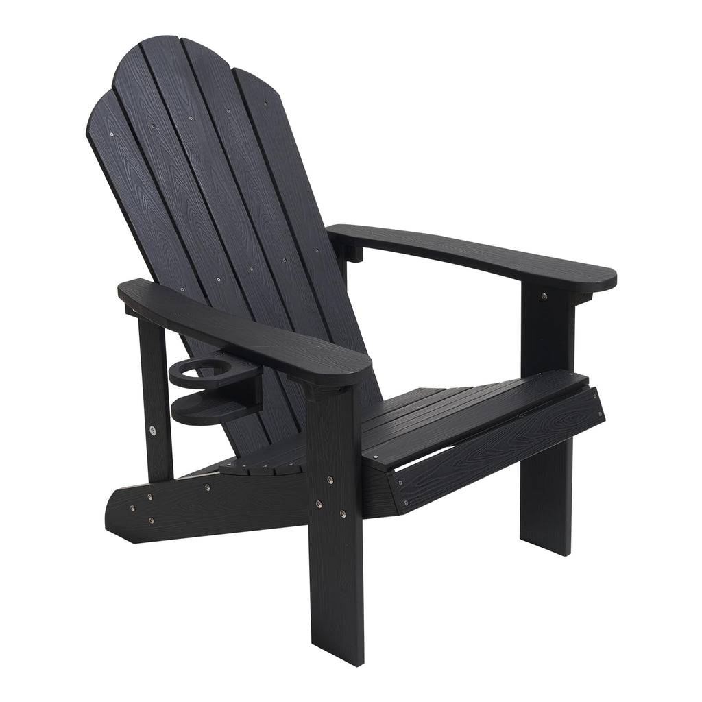 Black All‑Weather Patio Adirondack Chair