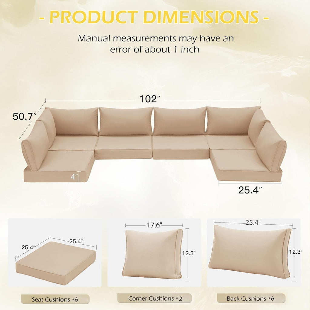 Water‑Repellent Rattan Patio Cushion Set