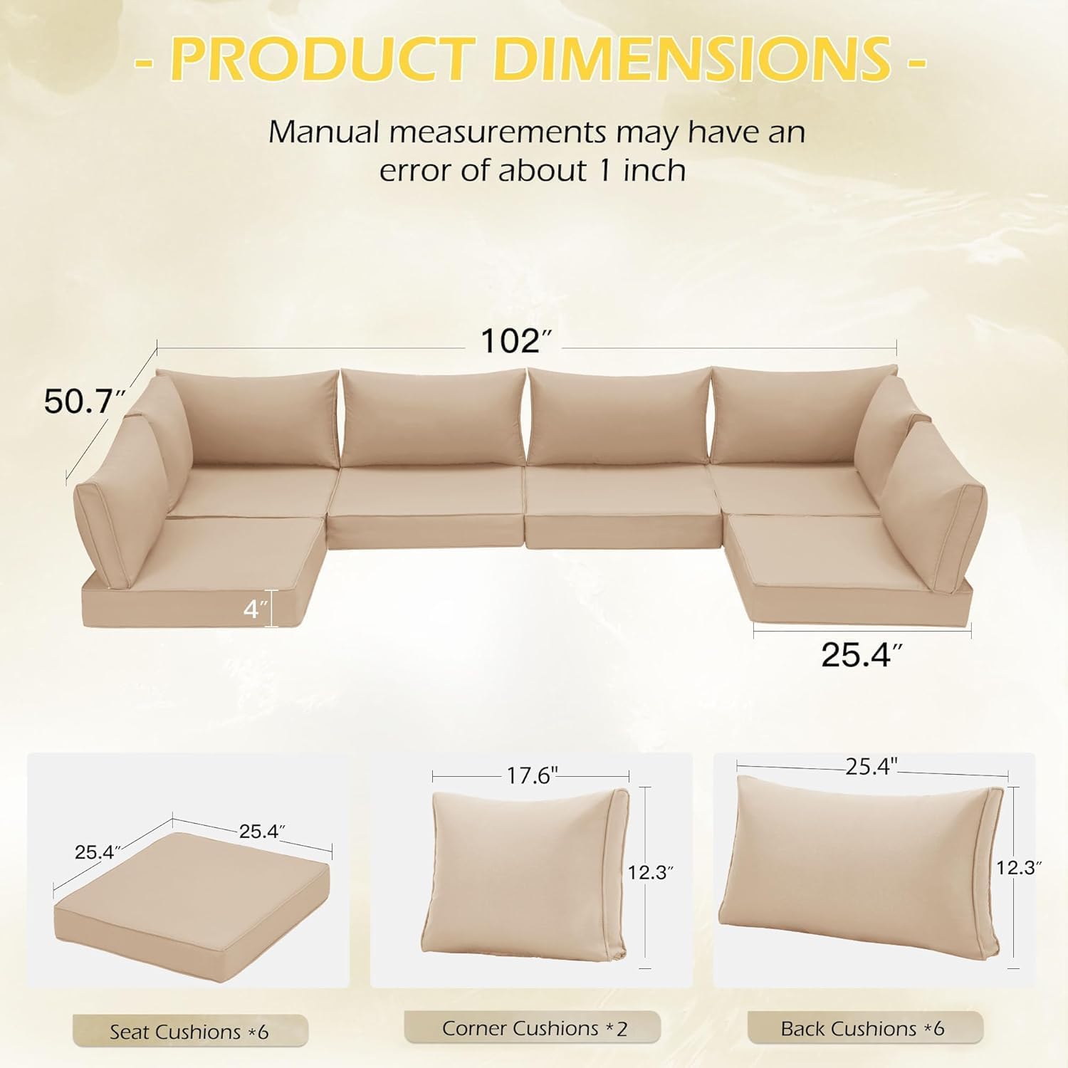 Water‑Repellent Rattan Patio Cushion Set
