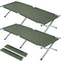 Army‑Green Folding Camping Cot Bed 2‑Pack