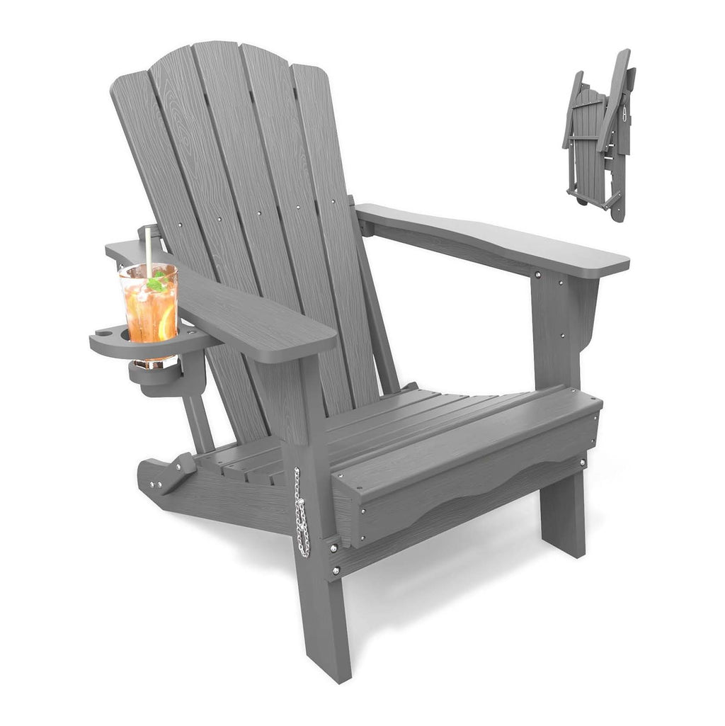 Folding Outdoor Adirondack Chair Cup Holder
