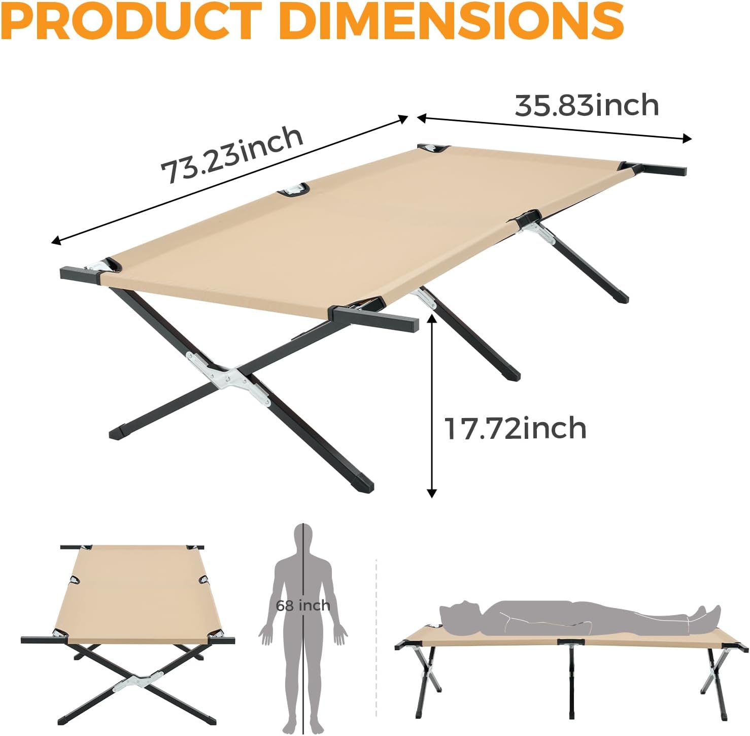 Portable Folding Adult Camping Guest Bed