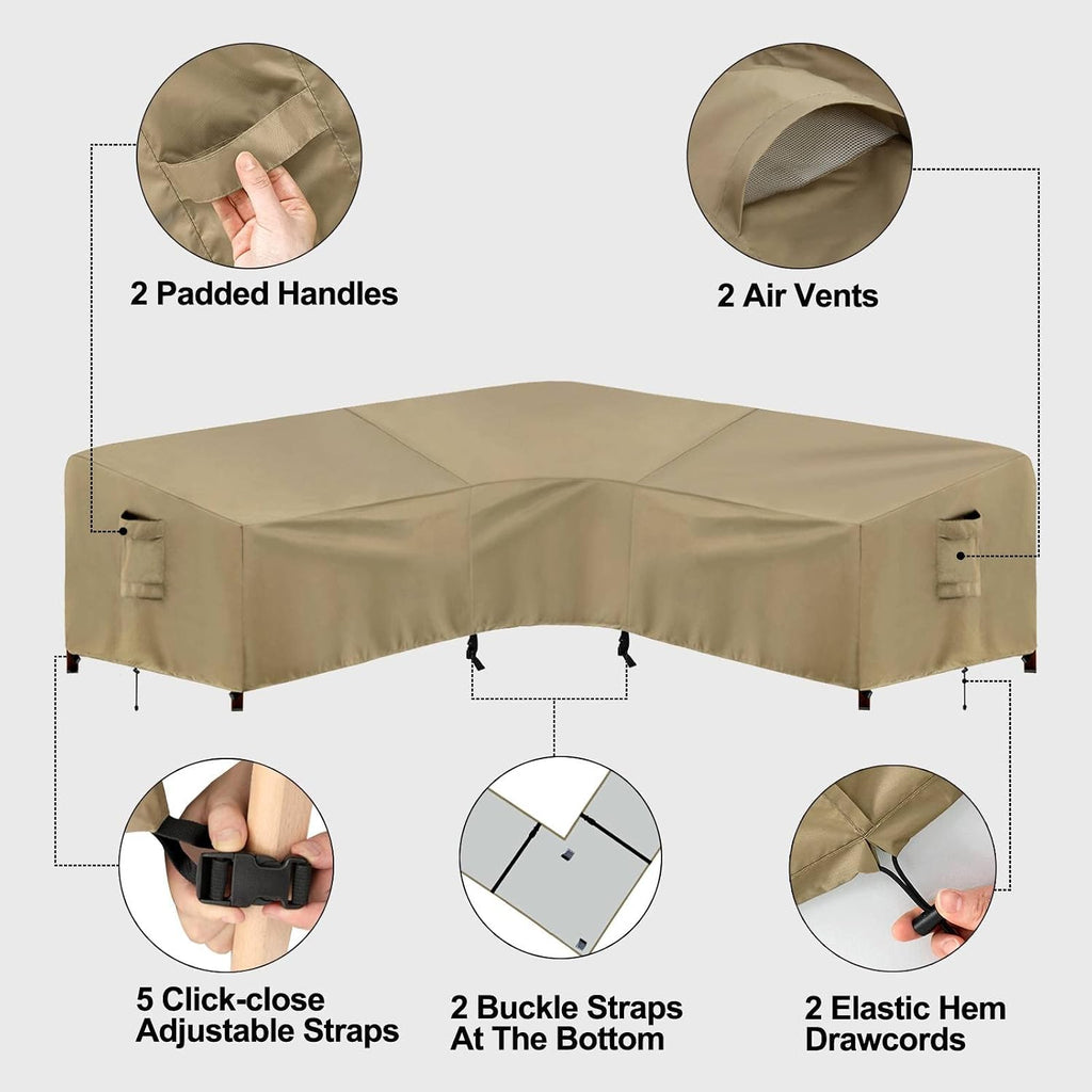 Waterproof L‑Shaped Patio Sectional Cover