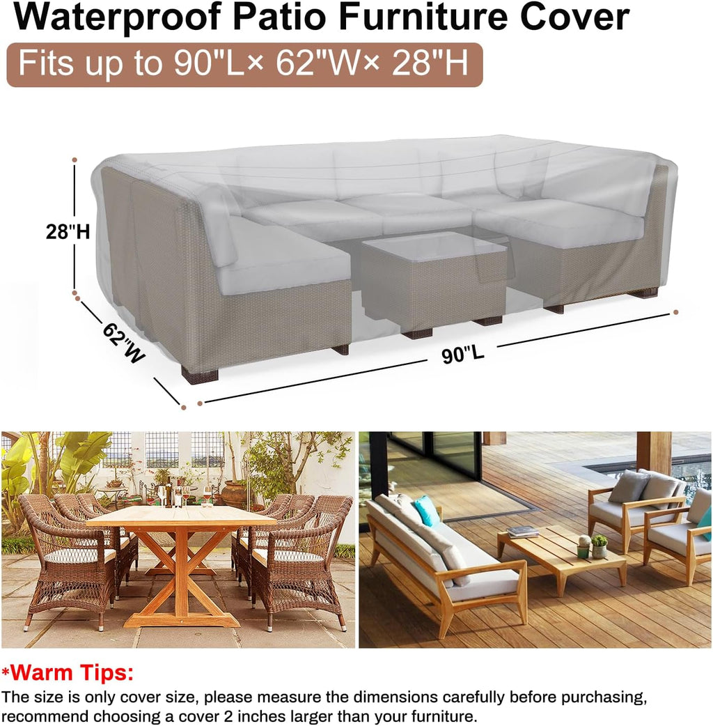 Black Waterproof Patio Furniture Cover