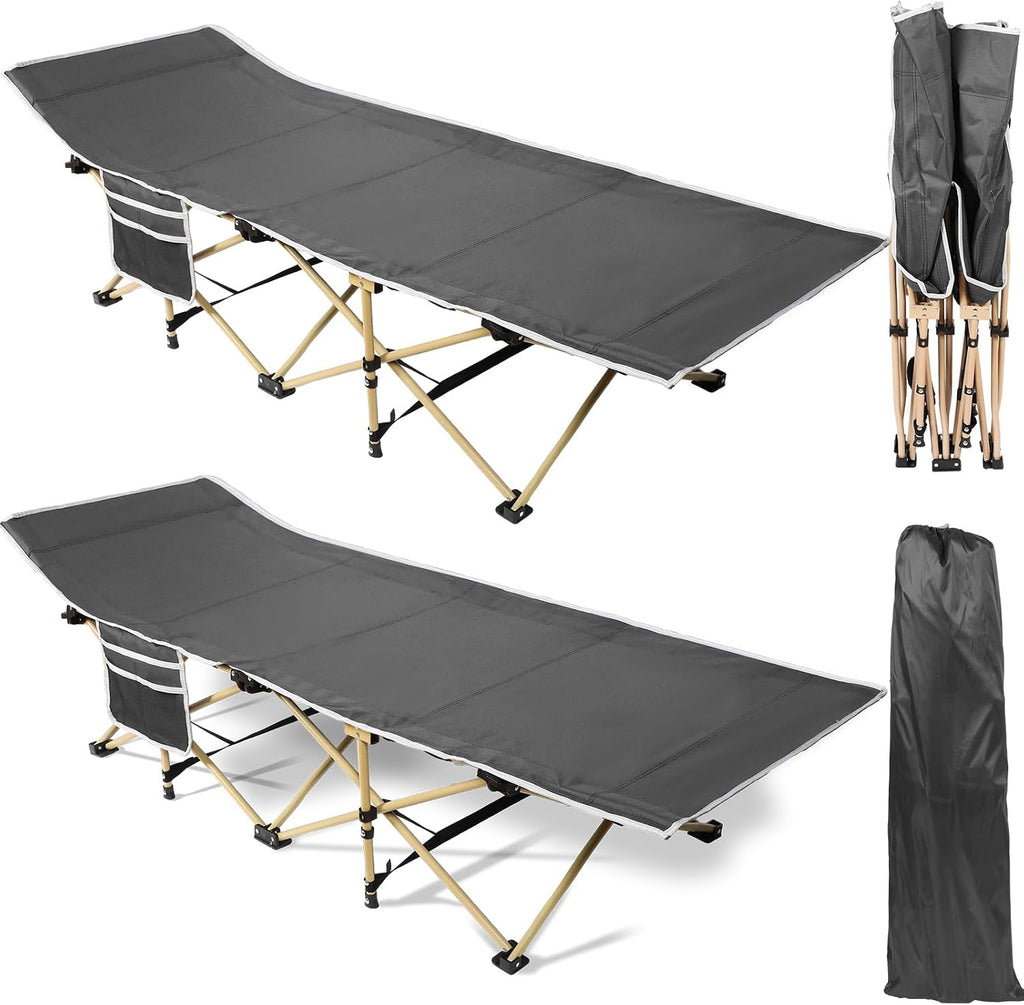 Heavy‑Duty Adult Folding Camping Cot 2‑Pack