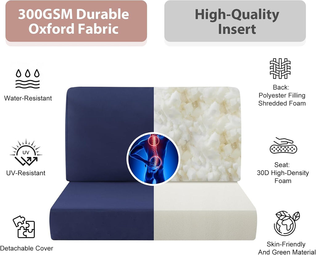 Navy Waterproof Patio Sectional Cushion Set