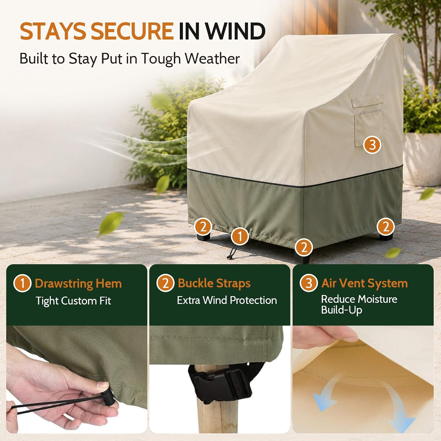 Waterproof Patio Chair Cover 2‑Pack