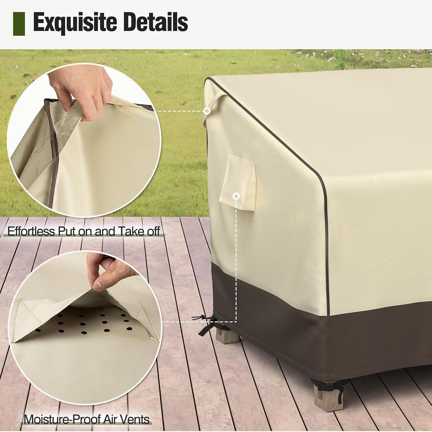 Brown Waterproof 3‑Seater Patio Couch Cover