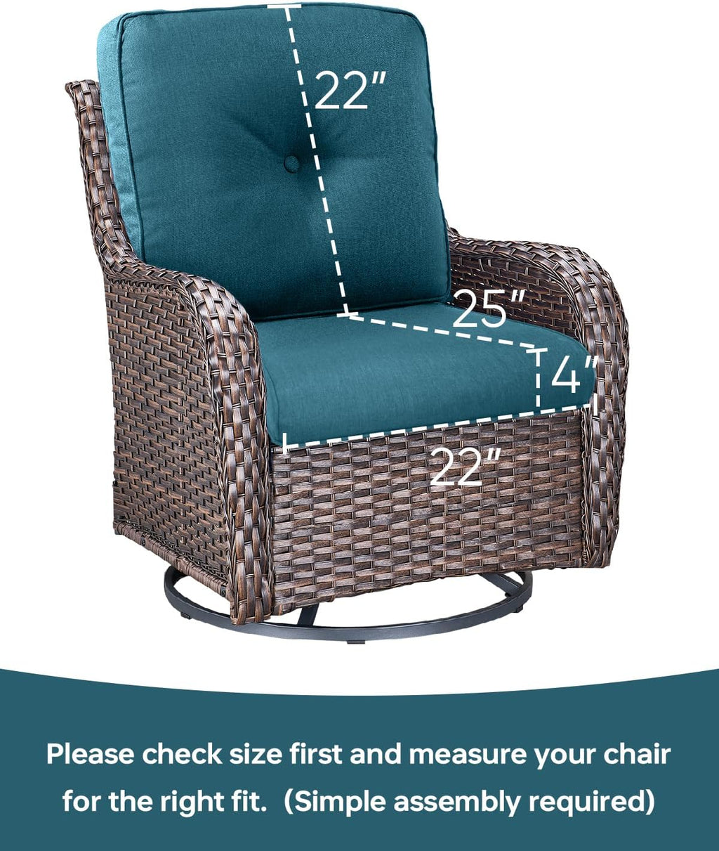 Blue Tufted High‑Back Patio Cushion Set