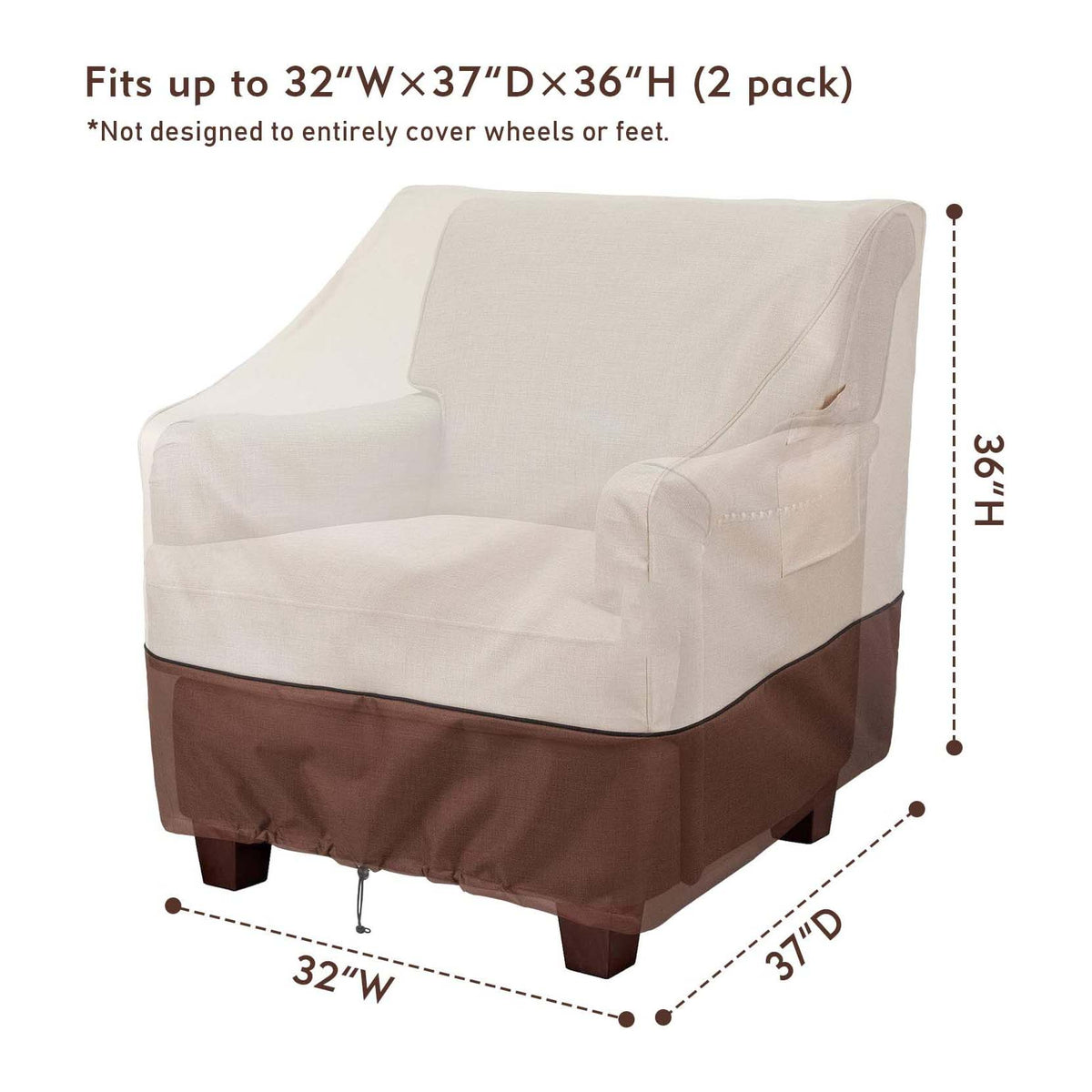 Waterproof Patio Chair Cover 2‑Pack
