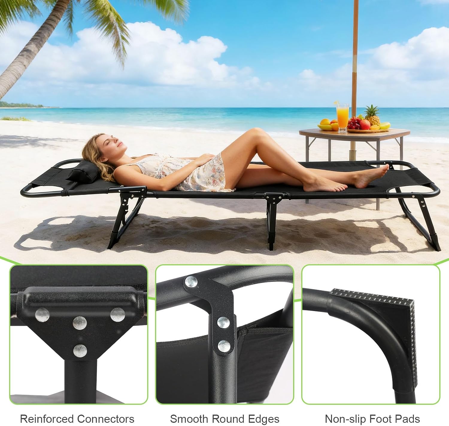Heavy‑Duty Portable Adult Folding Camping Cot