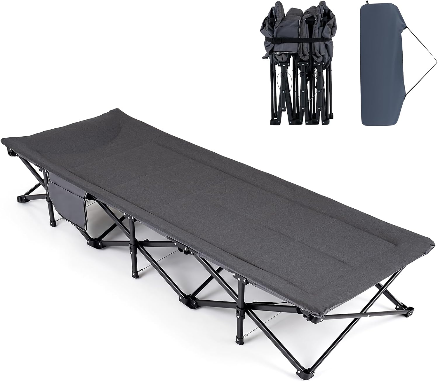 Padded Heavy‑Duty Portable Camping Cot Bed