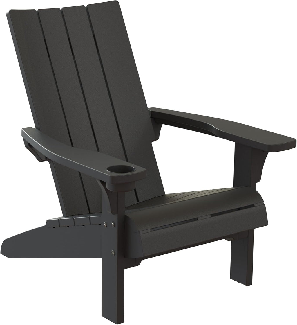 Black Weather‑Resistant Outdoor Adirondack Chair