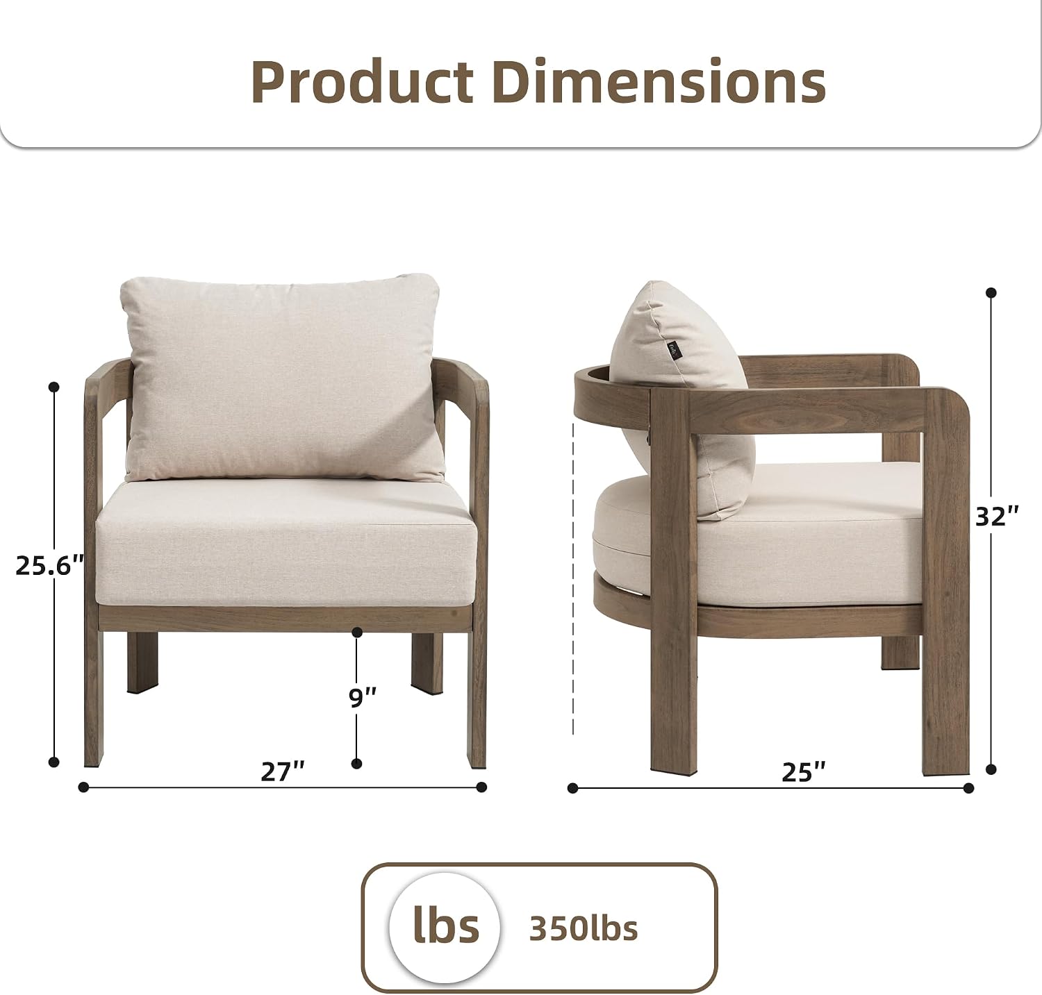 Beige Cushioned Metal Patio Chair Set