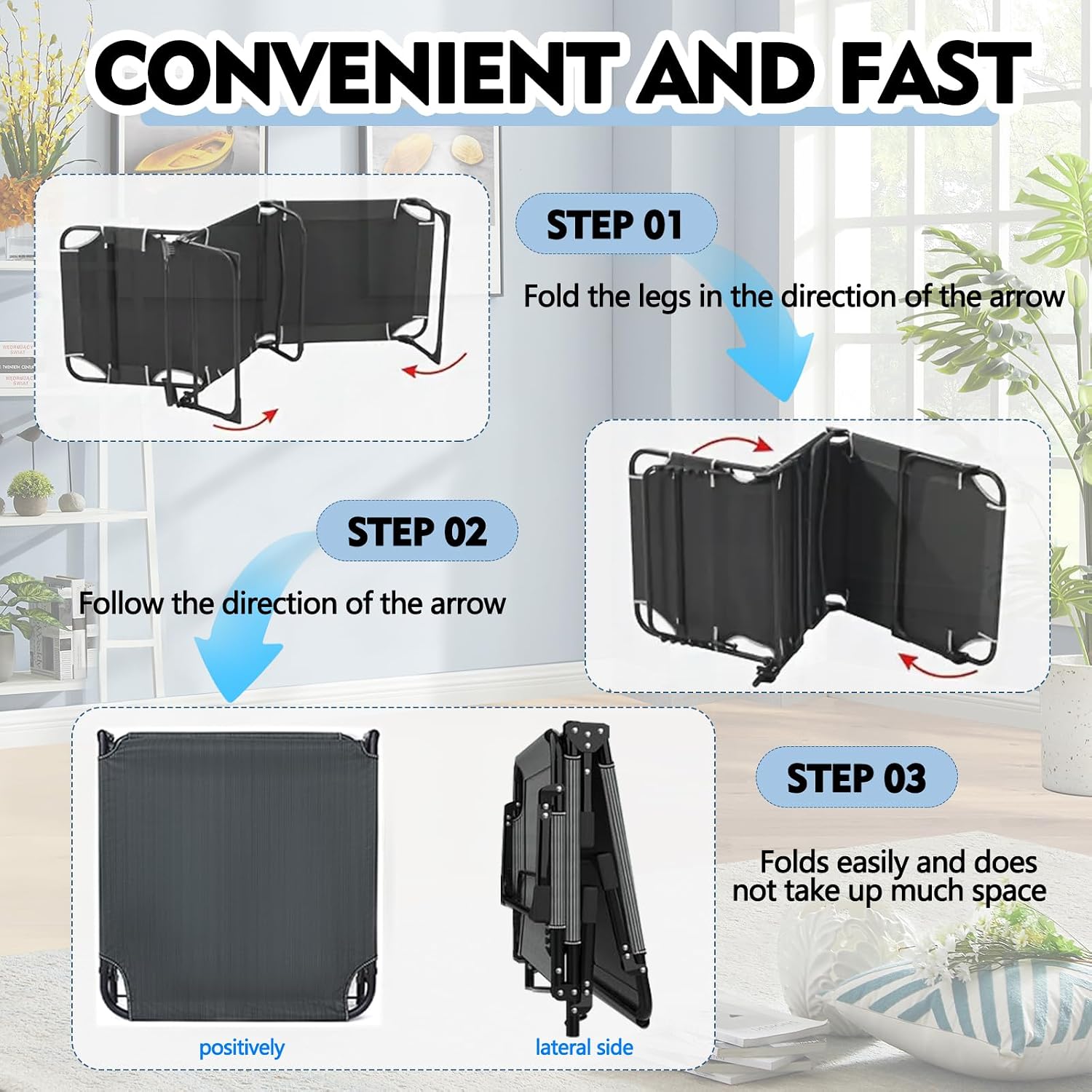Adjustable Mattress Adult Folding Camping Cot