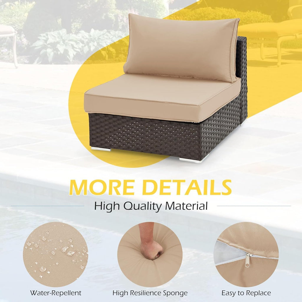 Water‑Repellent Rattan Patio Cushion Set