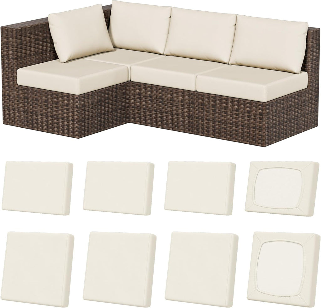 Stretch Patio Furniture Cushion Slipcover Set