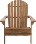 Teak‑Brown Solid Wood Outdoor Adirondack Chair