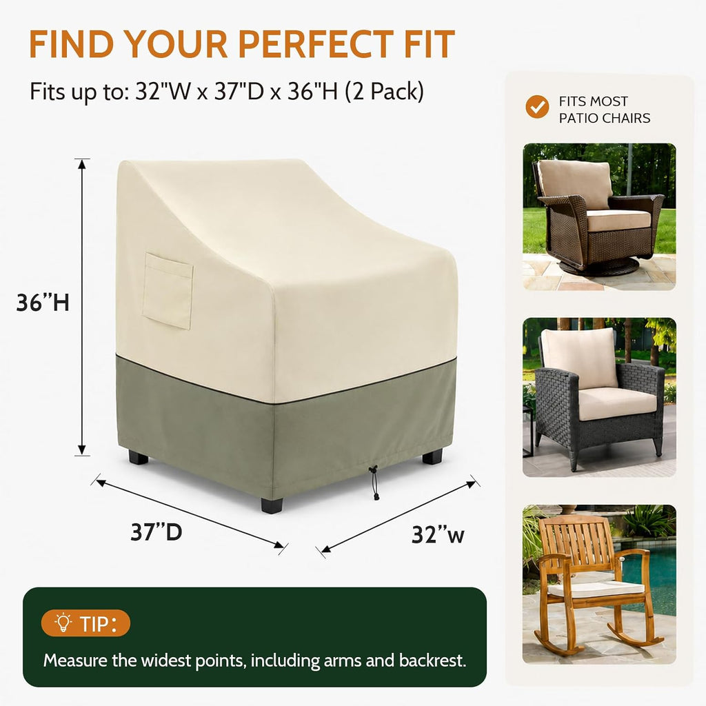 Waterproof Patio Chair Cover 2‑Pack