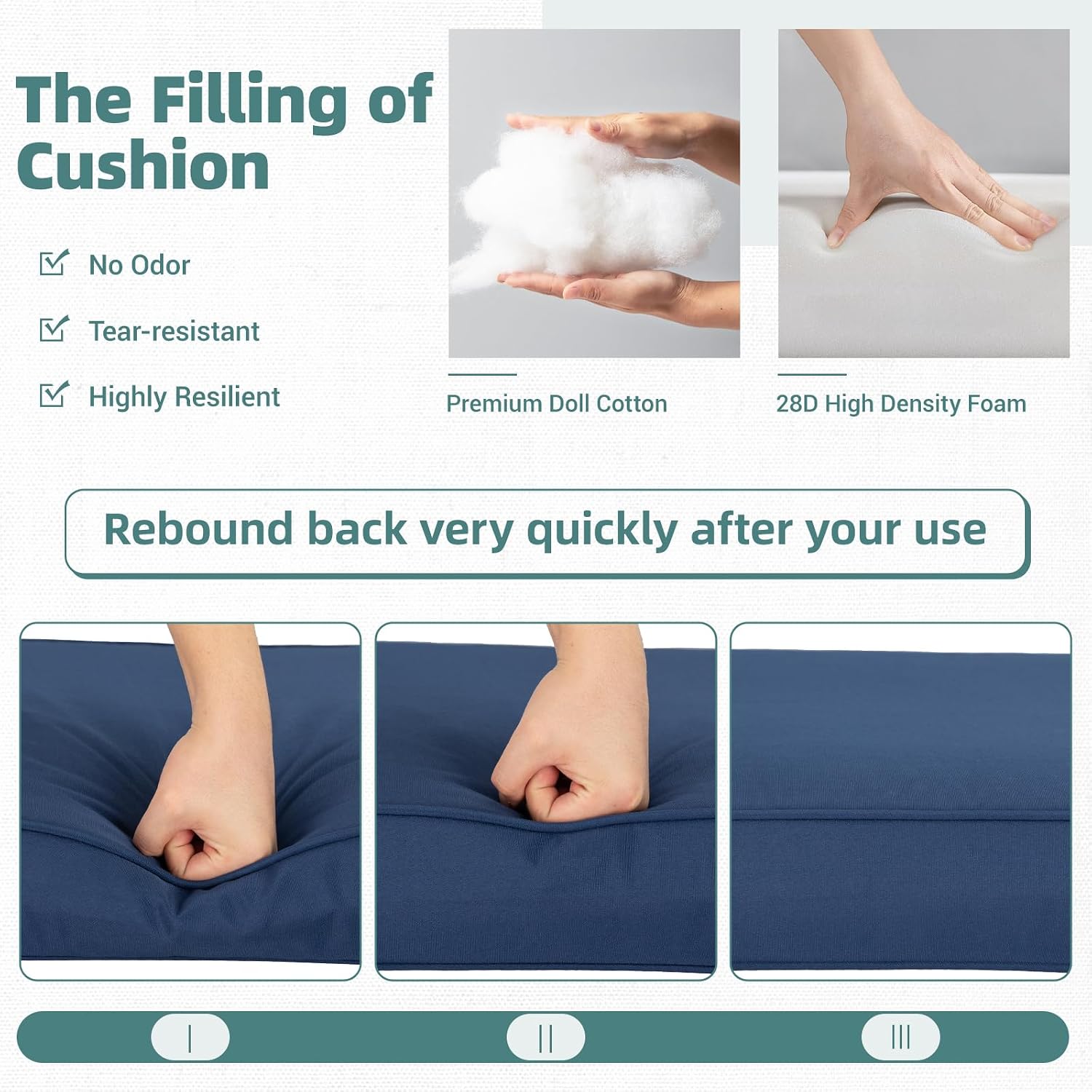 Blue Weather‑Resistant Patio Cushion Set