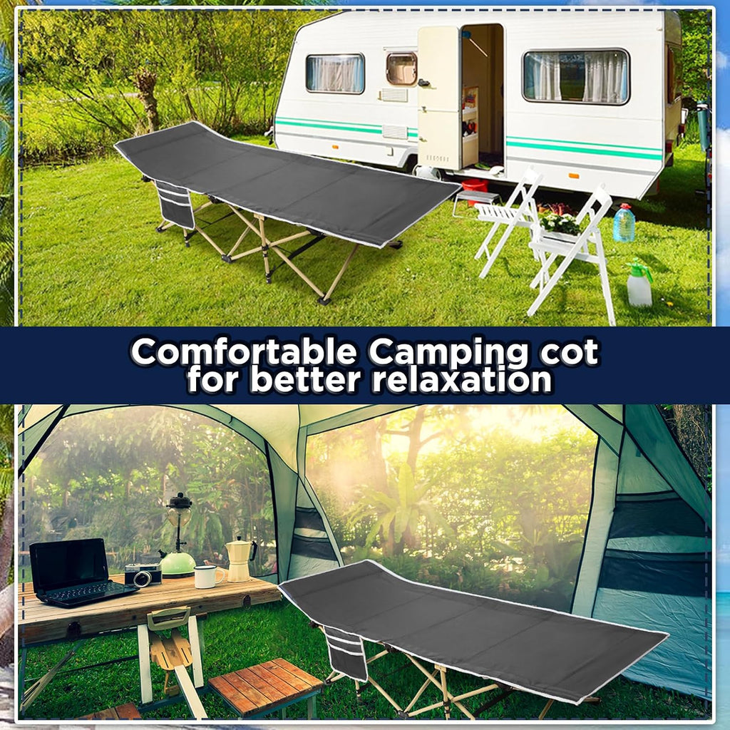 Heavy‑Duty Adult Folding Camping Cot 2‑Pack