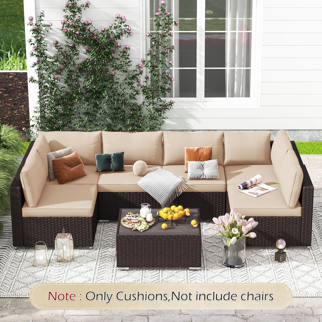 Water‑Repellent Rattan Patio Cushion Set