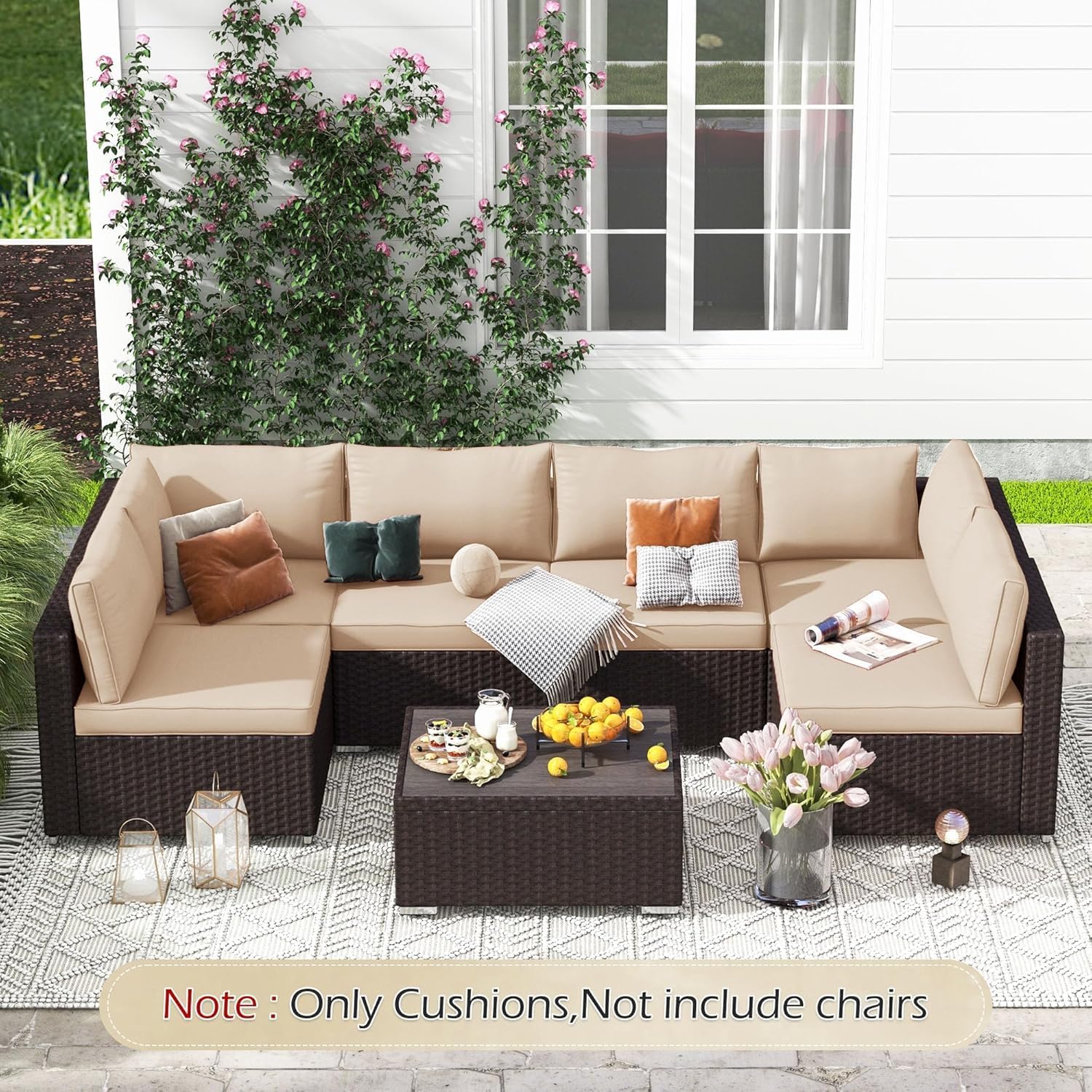 Water‑Repellent Rattan Patio Cushion Set