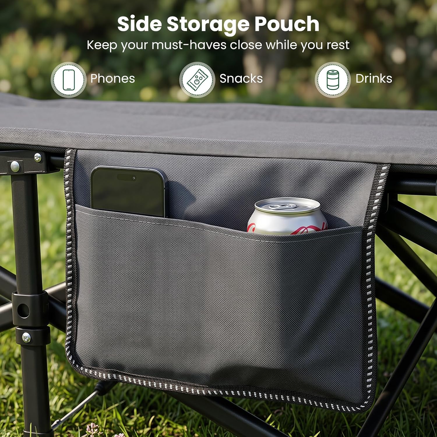 Padded Heavy‑Duty Portable Camping Cot Bed