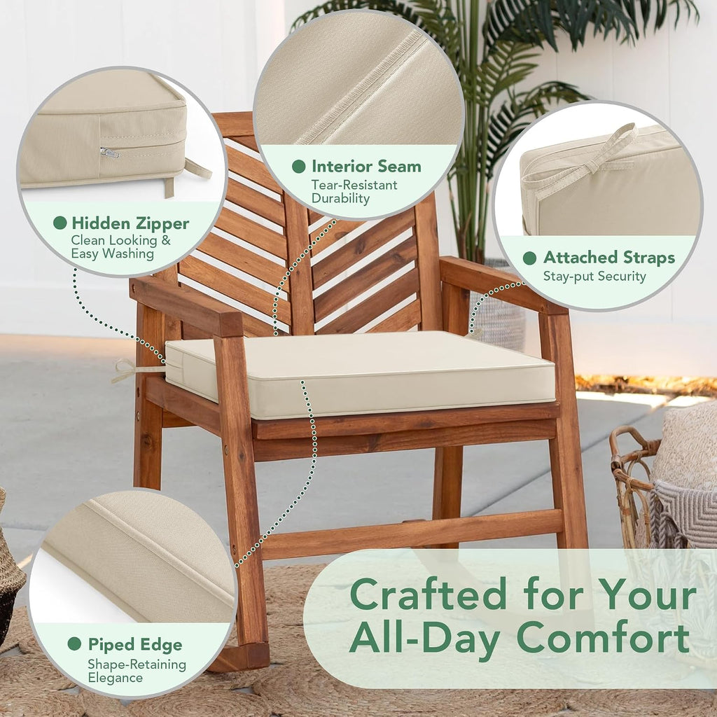 Beige Water‑Resistant Patio Chair Cushion Set