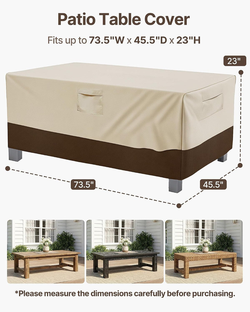 Waterproof Rectangular Outdoor Table Cover