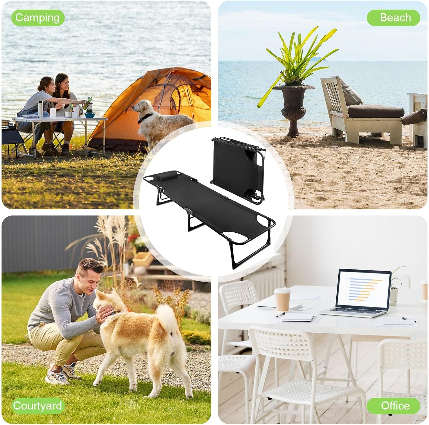 Heavy‑Duty Portable Adult Folding Camping Cot