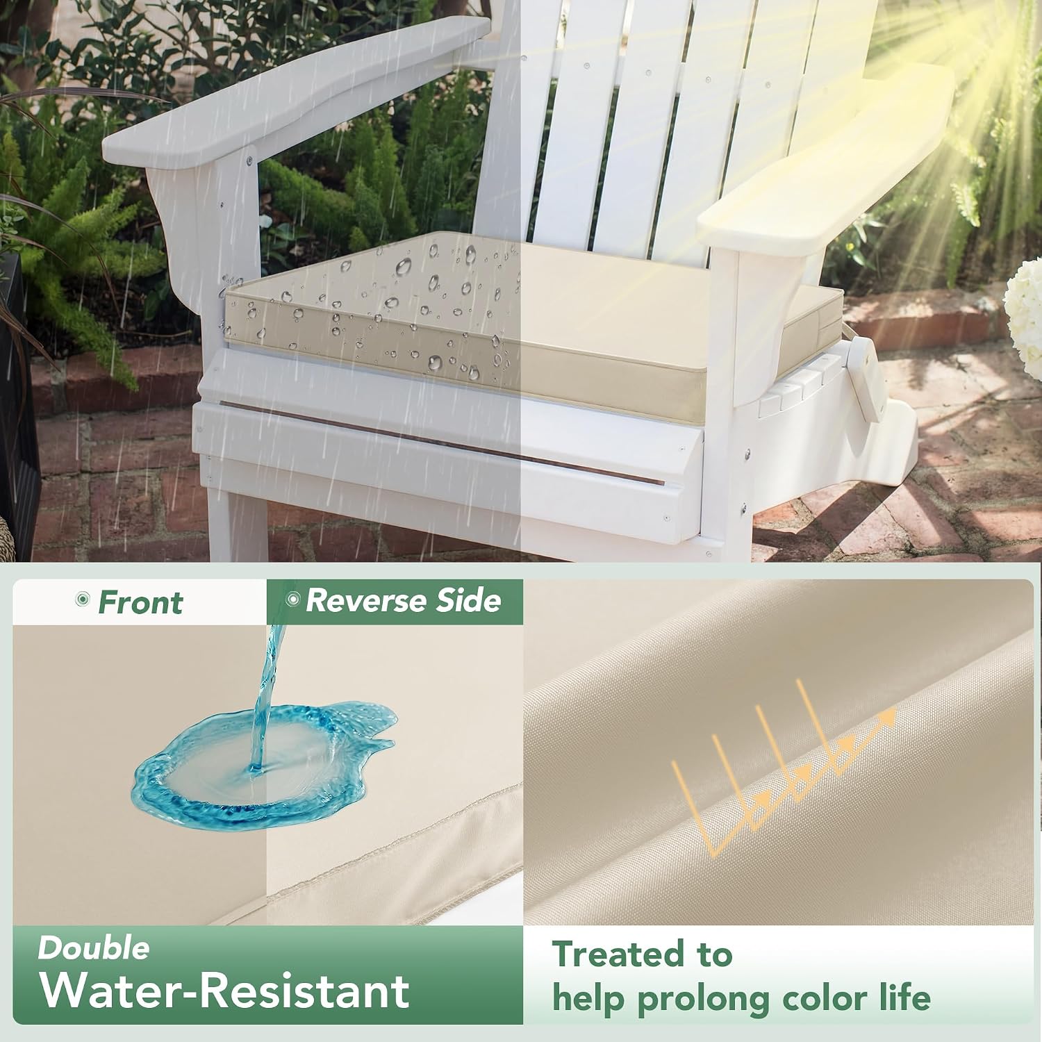 Beige Water‑Resistant Patio Chair Cushion Set