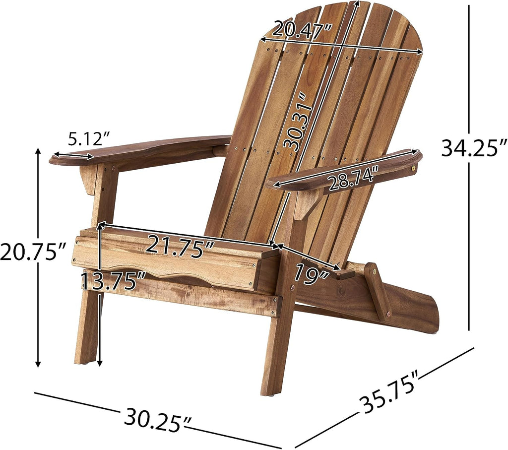 Folding Wood Outdoor Adirondack Chair