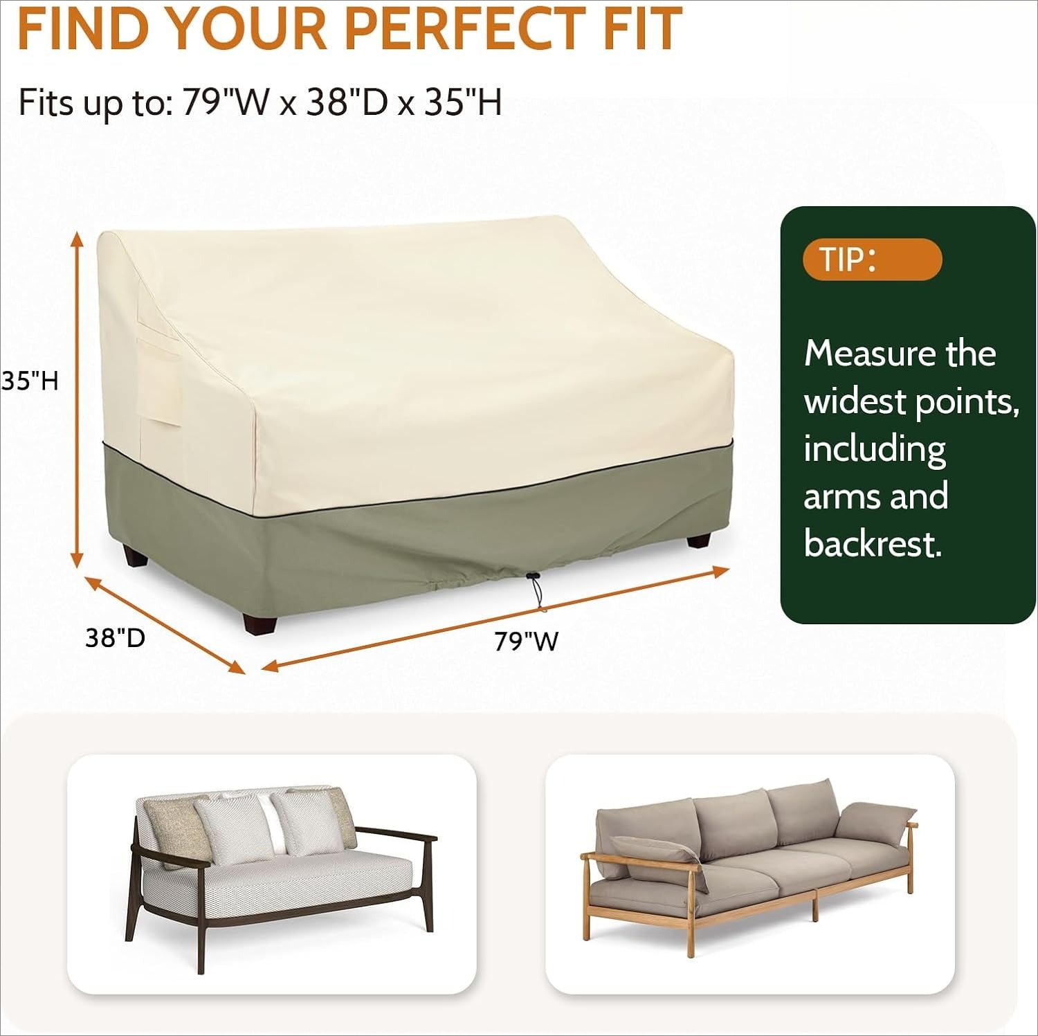 Waterproof 3‑Seater Patio Sofa Cover